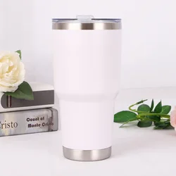 WeVi Wholesale 30 oz Double Wall Vacuum Insulated Stainless Steel Coffee Tumbler With Straw