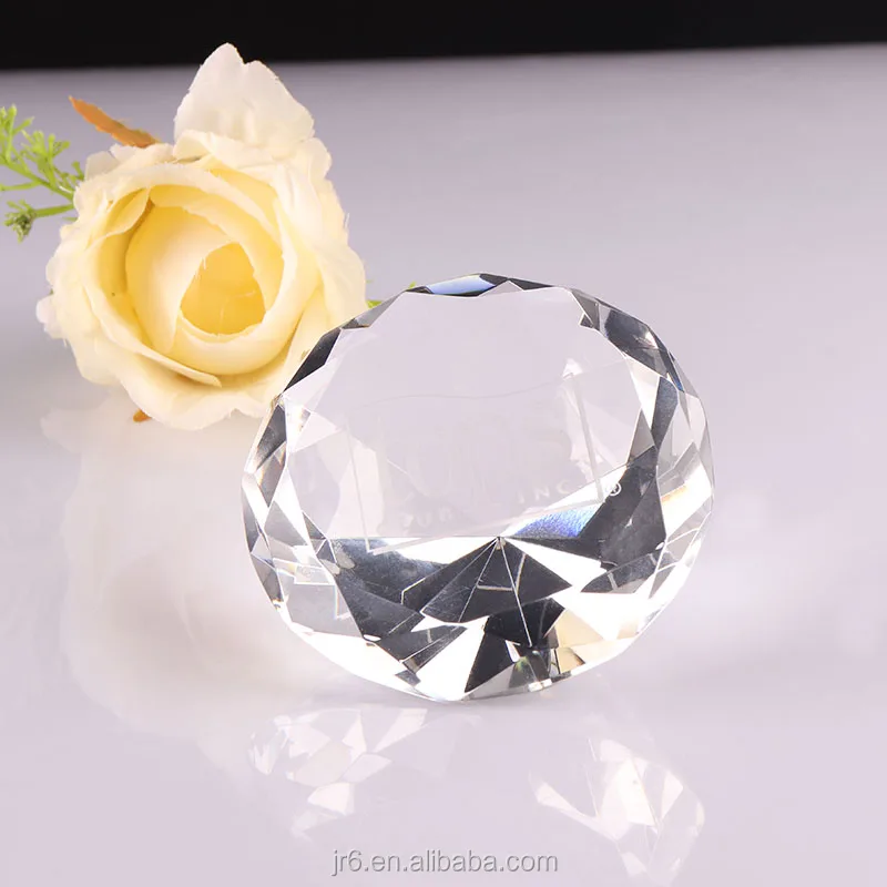 Customized crystal clear diamond home deco wedding decorations, papereweight