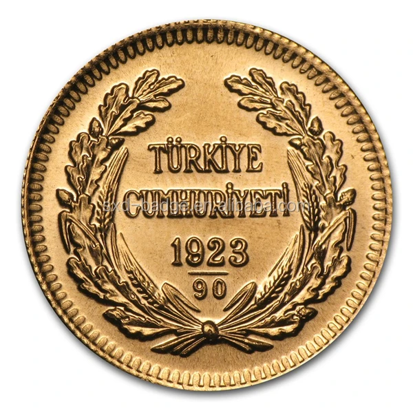 1 oz Turkey Kurush Ataturk Replicas tungsten gold coin banknotes With Thick Gold Plating