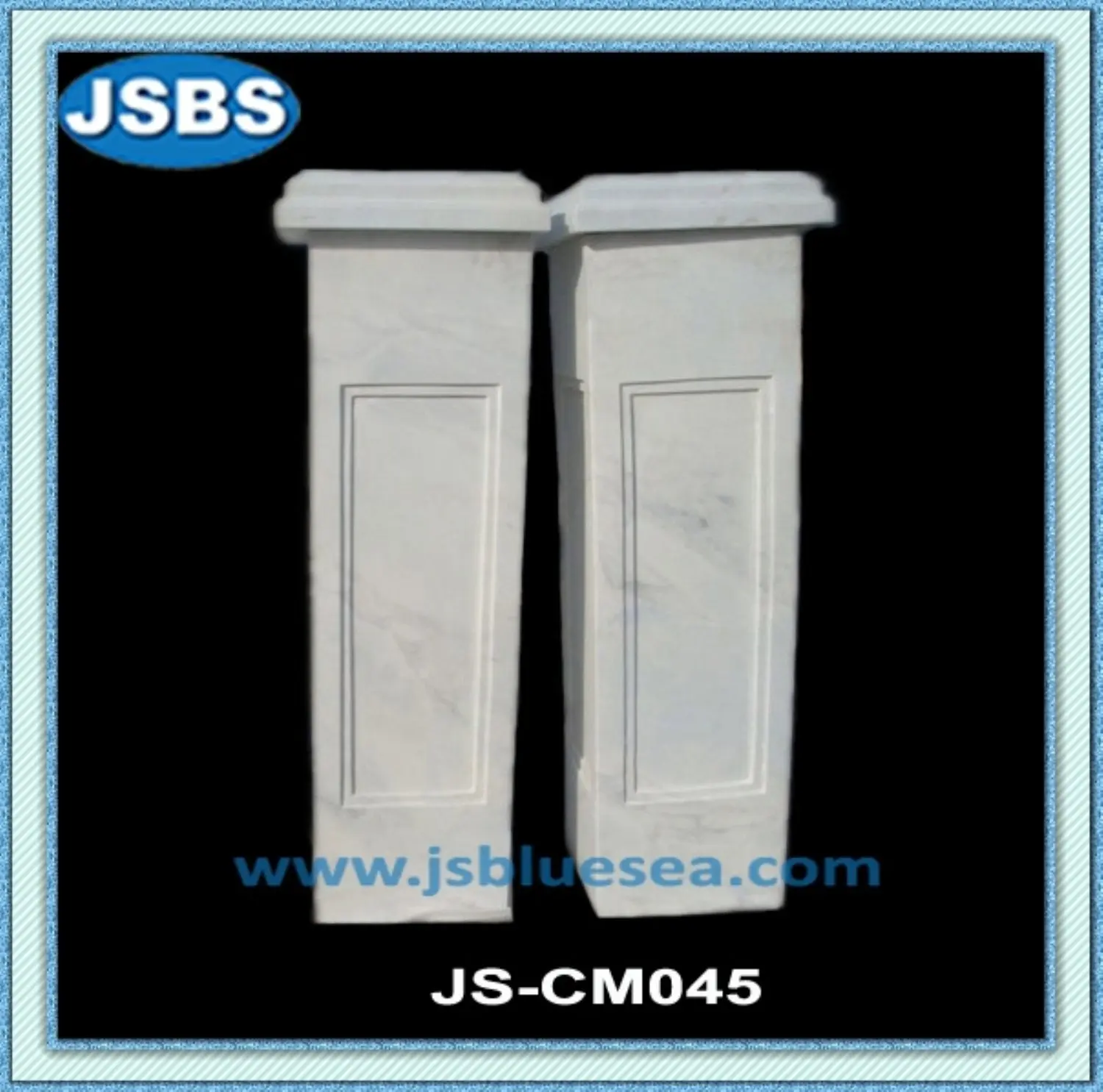 Outdoor Decoration Square White Stone Pillar