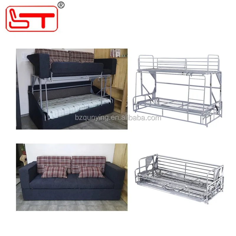 Furniture mechanism for retractable bunk beds