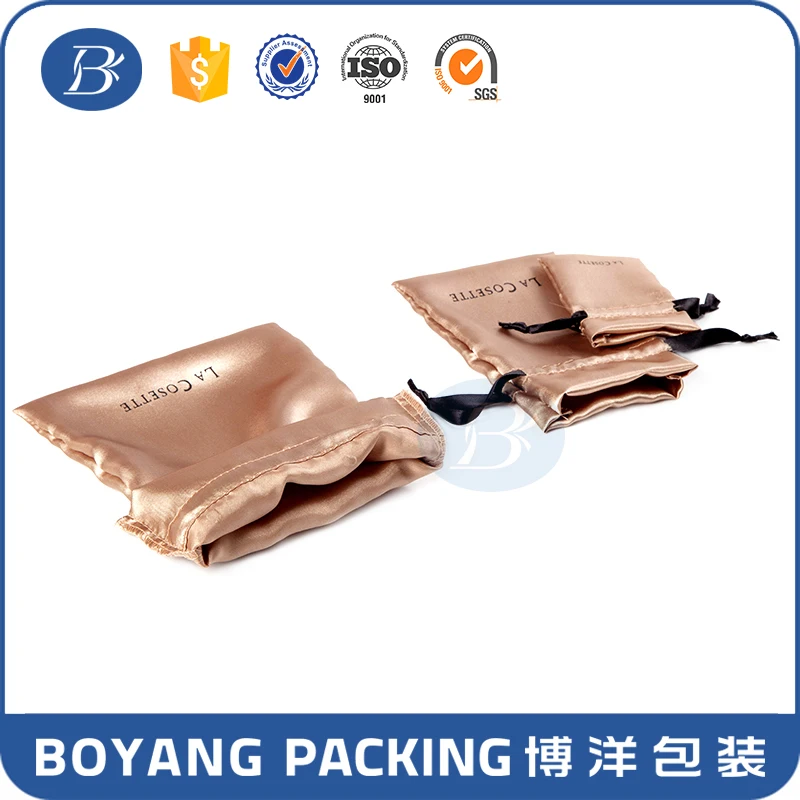 
Hot sale customize silk jewelry pouch with logo printing 