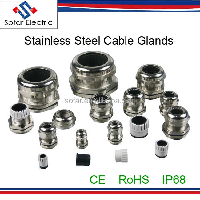 Watertight IP68 SS316 304 Stainless Steel Cable Gland
