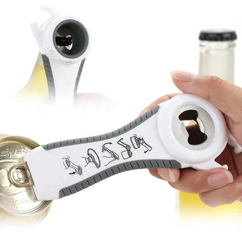 Wholesale 5 in 1 multipurpose can opener manual stainless steel bottle opener
