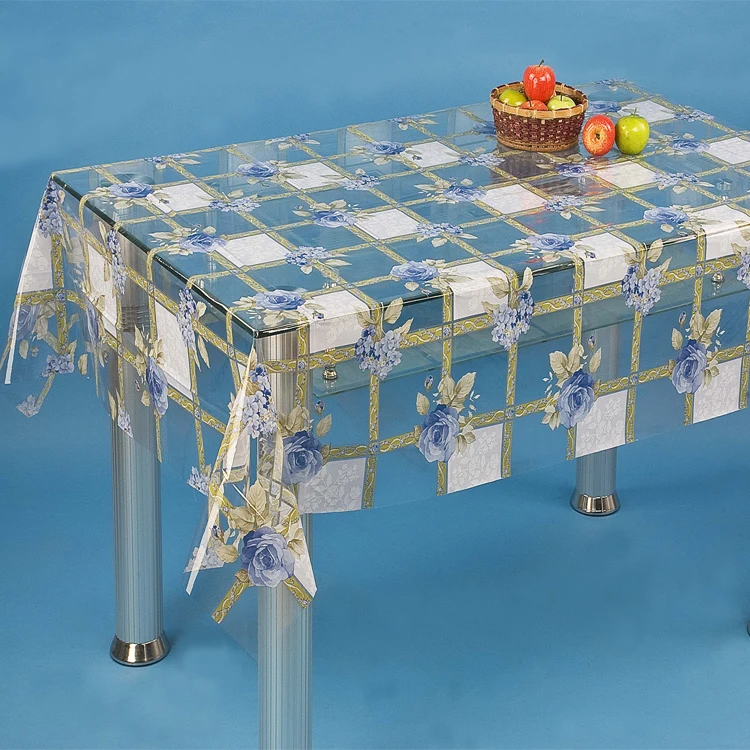Popular designs PVC transparent coffee oilcloth/tablecloth