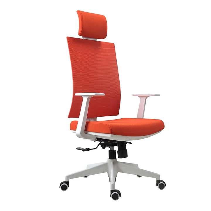 Office chair ergonomic mesh chair white with headrest