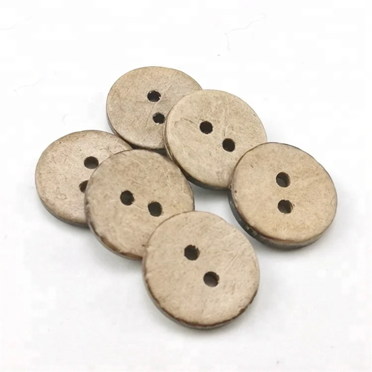 Natural Round 2 Holes Coconut Shell Button For Clothing