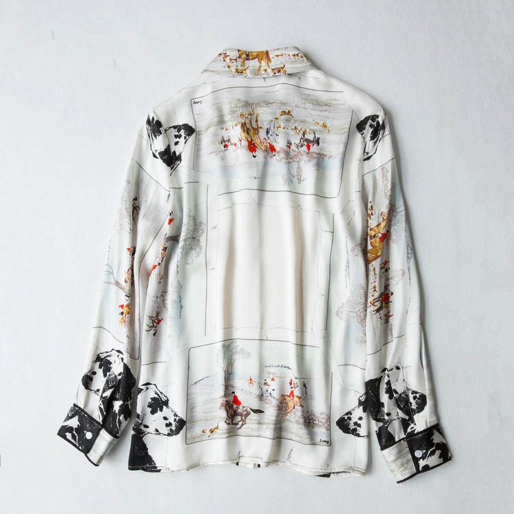 Latest Design silk satin blouse  pure silk blouse silk blouse long sleeve