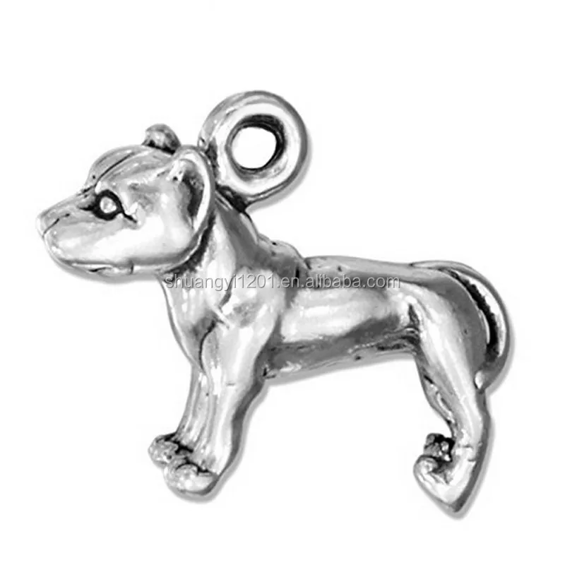 Yiwu Factory Selling Alloy Metal Terrier Pit Bull Dog Charm Fashion Pet Dog Jewelry