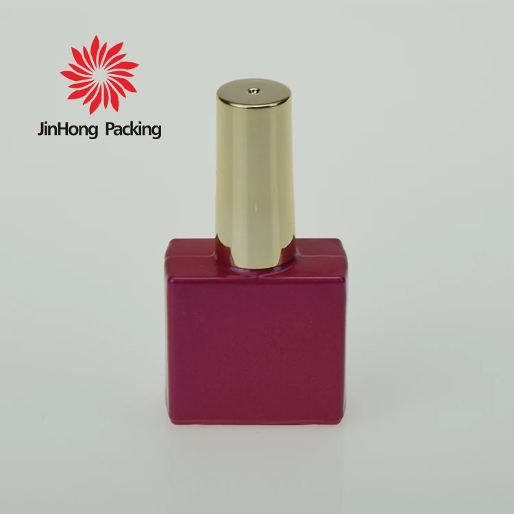 
empty pink square custom 15ml nail gel polish round bottle 15ml packaging 