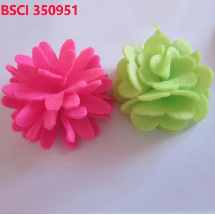 Factory handmade 1 1/2' felt flowers for sale