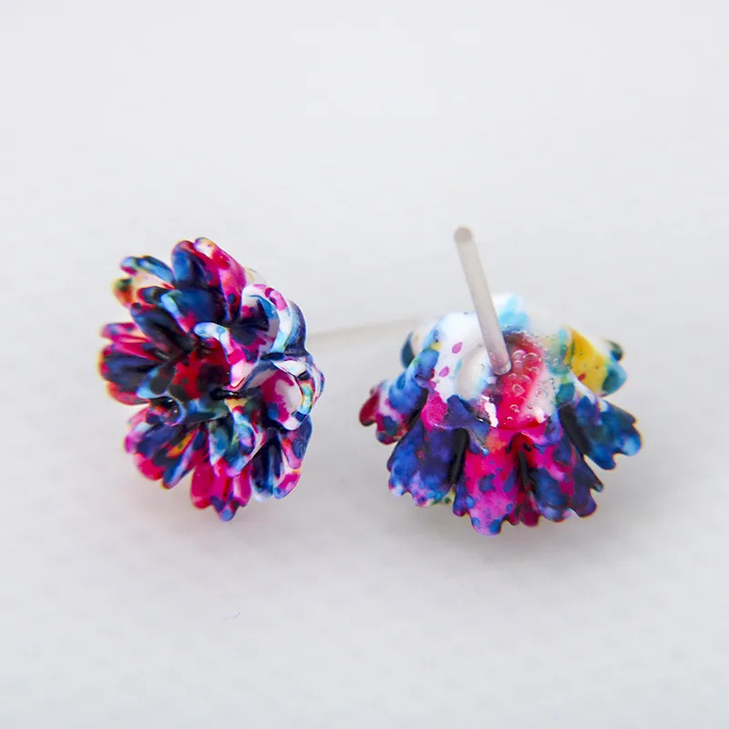 36 Pairs/Set Random Resin Flower Stud Earring Set Handmade Elegant Colorful Floral Earring Set Mix Anti Allergy Earrings