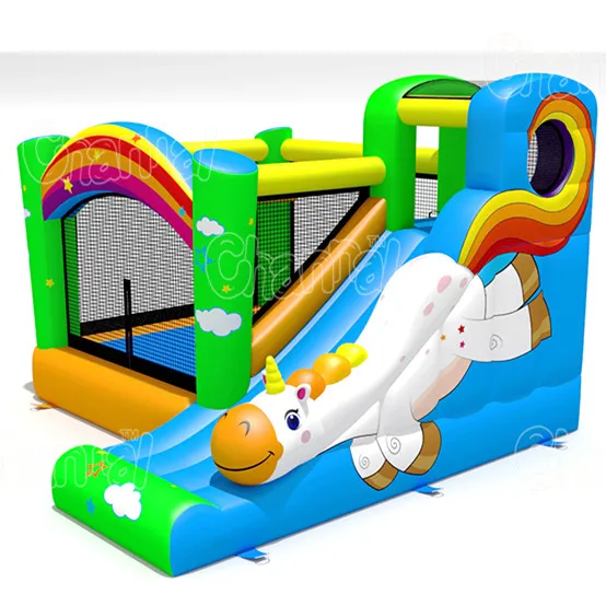 Commercial unicorn bounce house slide obstacle bouncer jumper  warehouse popular inflatable jumping castle  Combo
