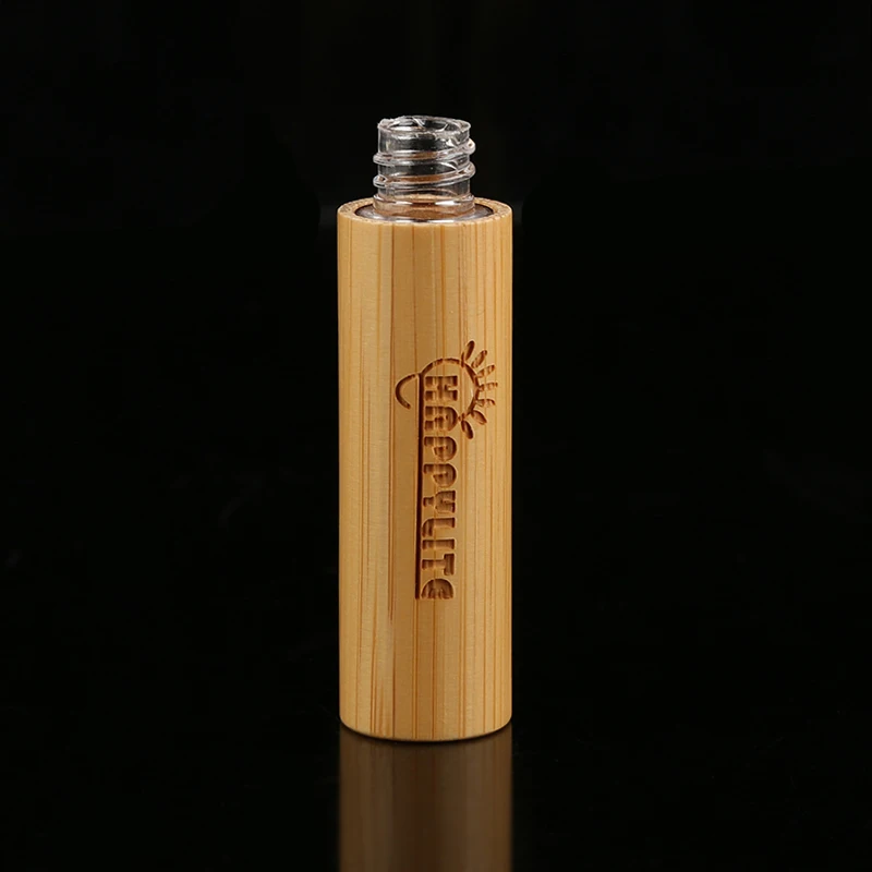Reusable Portable Empty Lip Balm Tube Bottle with Environmental Bamboo Cap DIY Lip Gloss Wand Holder Container Vials