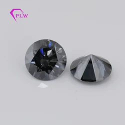Brilliant cut dark gray black synthetic moissanite diamond from Provence Gems