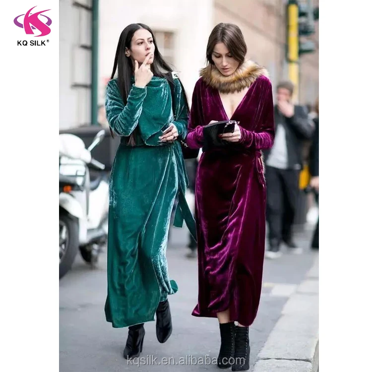 Элегантное вечернее платье сзади из 100% шелка, бархатная ткань сплошного цвета