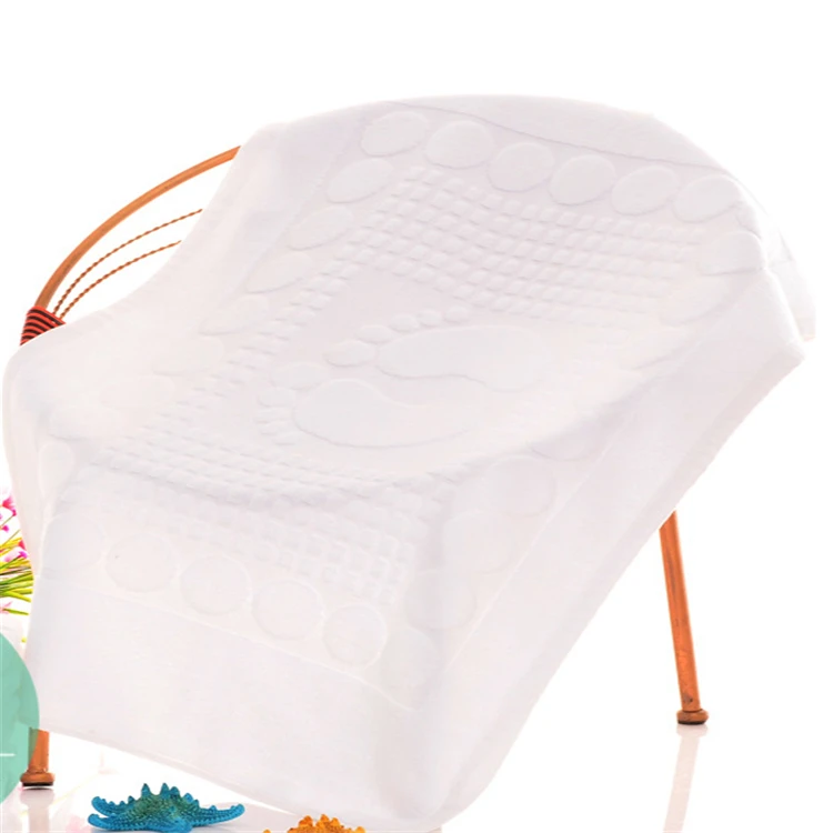 
cute high quality custom size 100% cotton white bath mat floor foot towel for hotel bathroom 