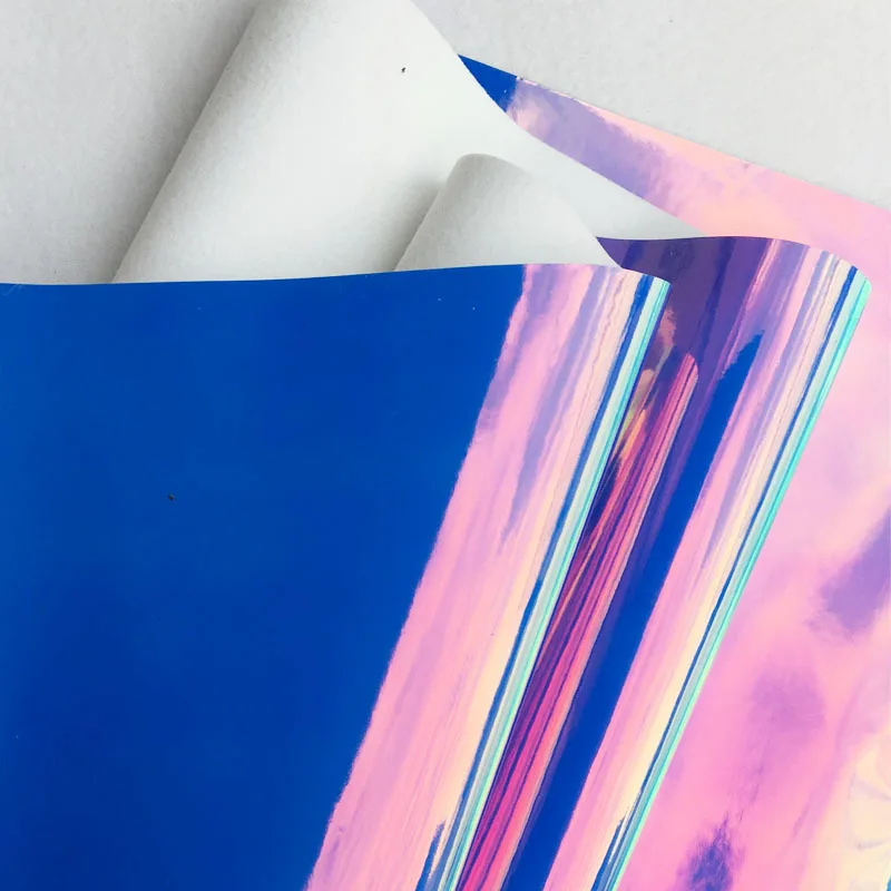 2019 fashion garment material holographic laser rainbow soft synthetic PU leather