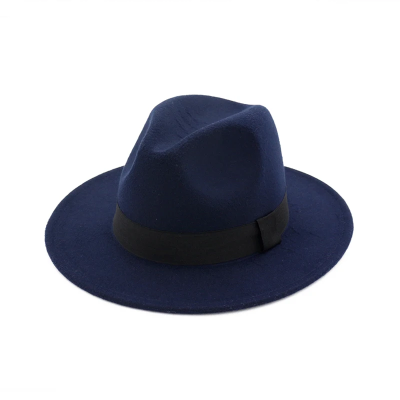 
Women Felt Fedora Hats Wide Brim Jazz Cap For Men 