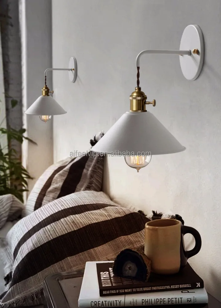 New design contemporary wrought iron multicolor lampshade brass holder wall decor lamp/lights for bedside