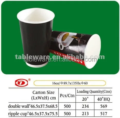 
16 oz Double Wall Disposable Paper Cup 
