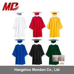 wholesale matte polyester cheap Children graduation cap gown kindergarten graduation cap gown