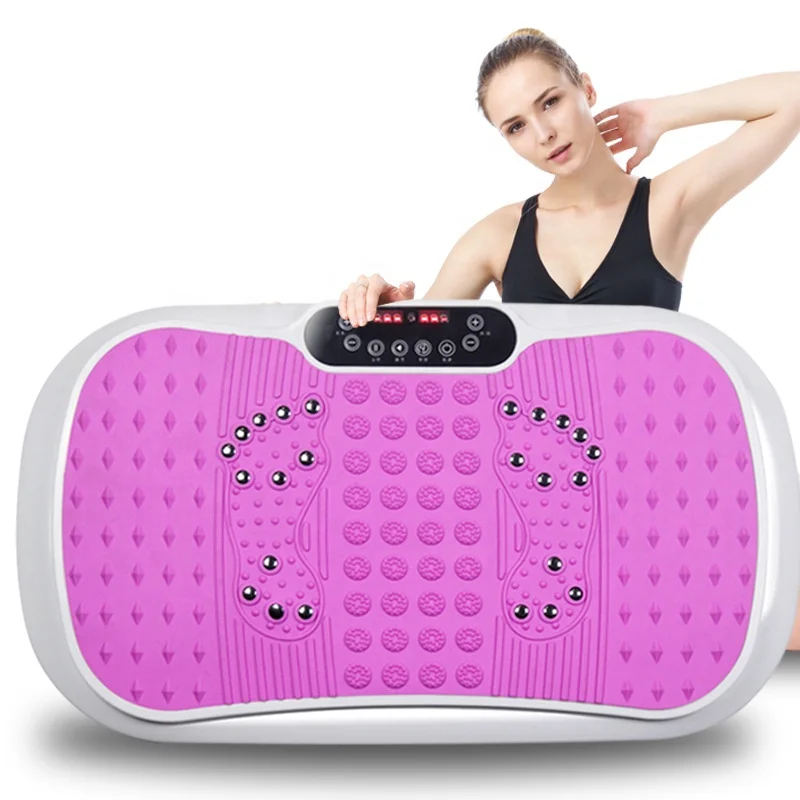 
home exercise Fitness gym equipment Slimmer body shaper exercise vibro fit vibration machine plate with resistance bands 