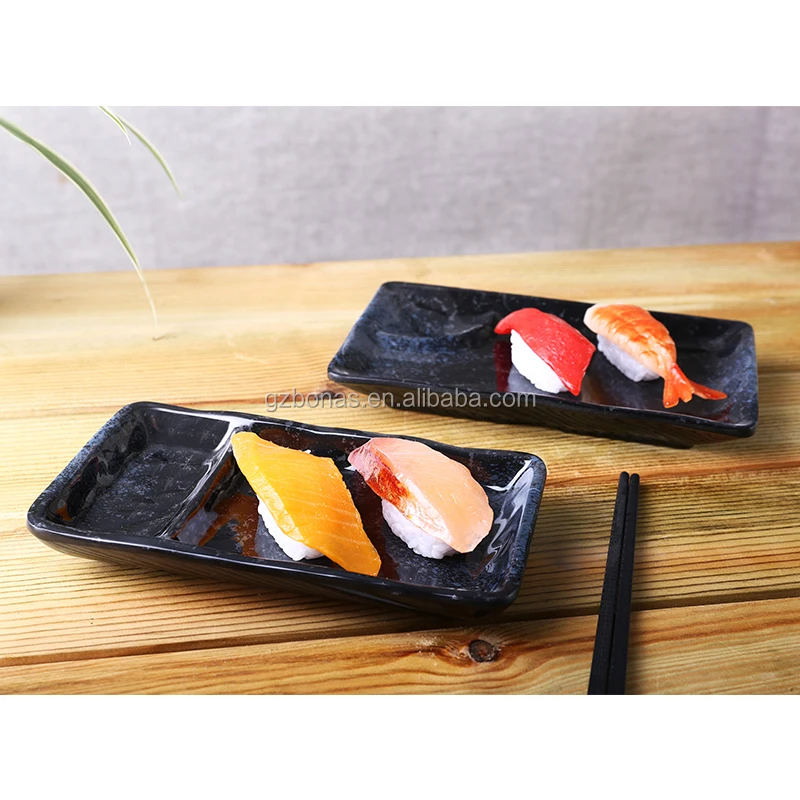 Wholesale Blue Melamine Rectangle Plates Cake Plate tableware Japanese Plates dinnerware Set