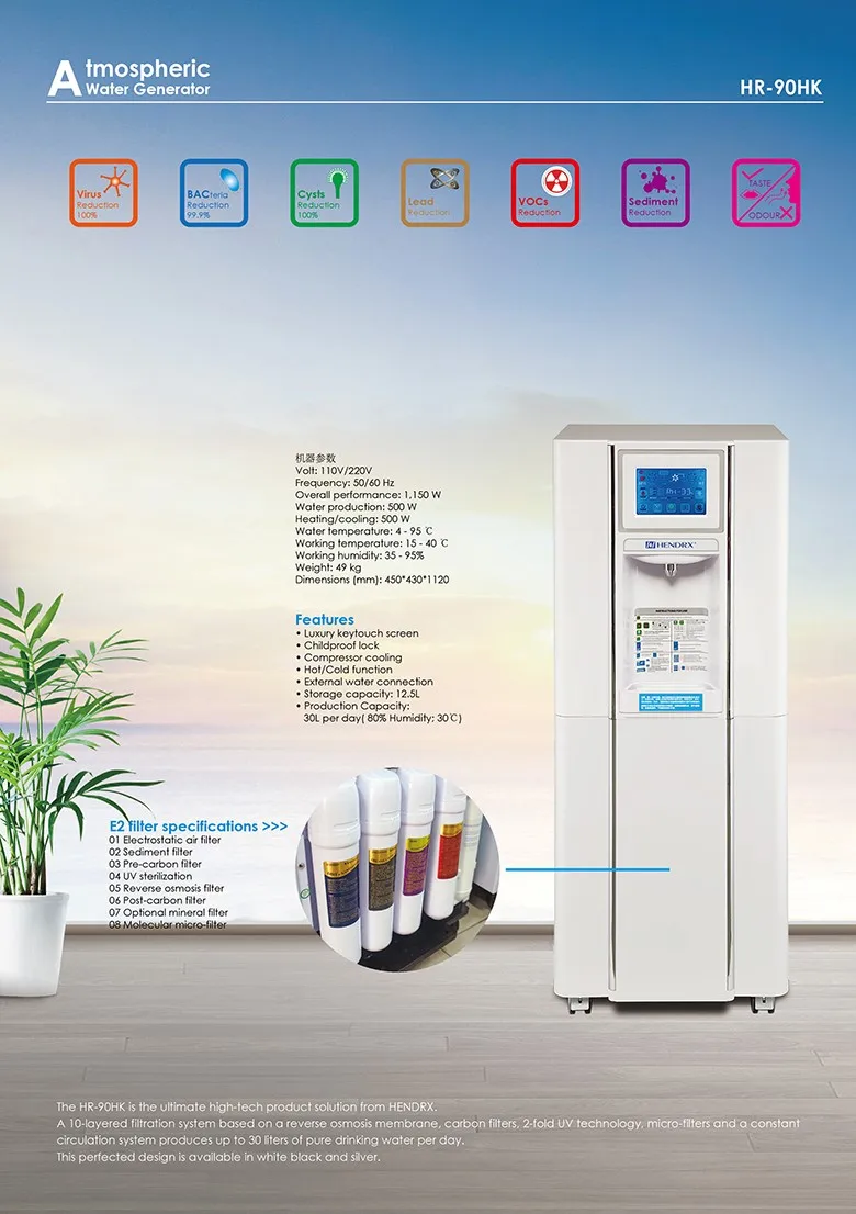 Atmospheric Water Generator, air to water generator with greater performance,
