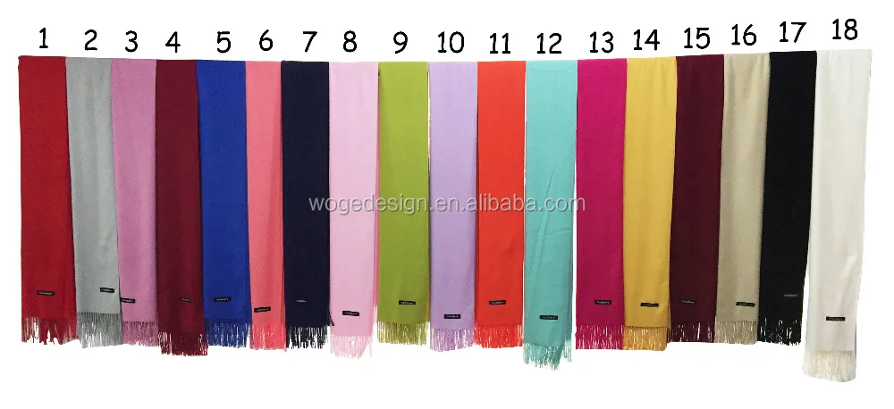 Hot popular wholesale classical elegant ladies men unisex jacquard acrylic viscose yarn solid color winter twill pashmina scarfs