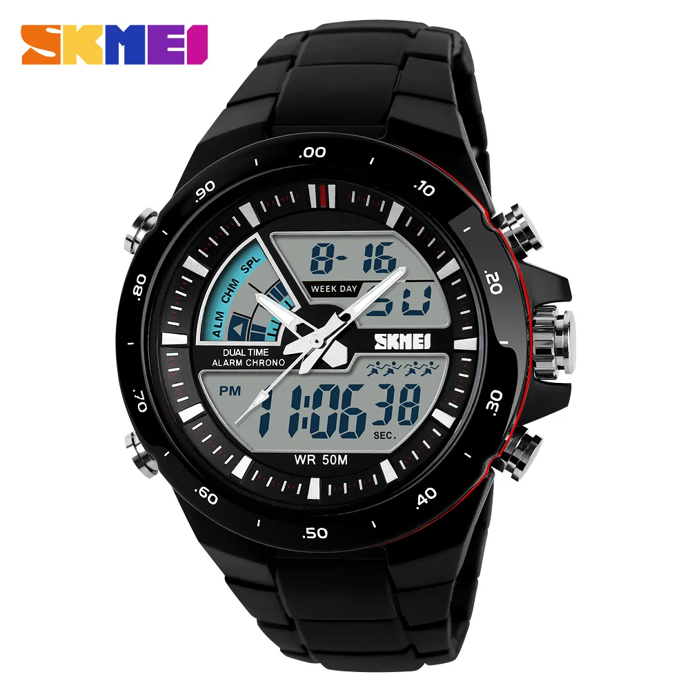 Analog digital watches gift  quamer sport watch price waterproof jam Tangan skmei 1016