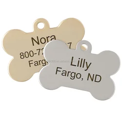 High Quality Dog Clip-On Collar Charms gold dog chain laser logo
