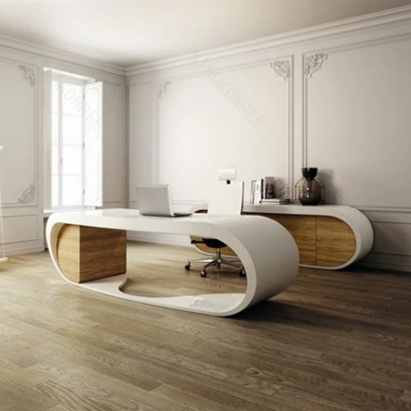Artificial stone acrylic solid surface office table executive ceo desk office desk