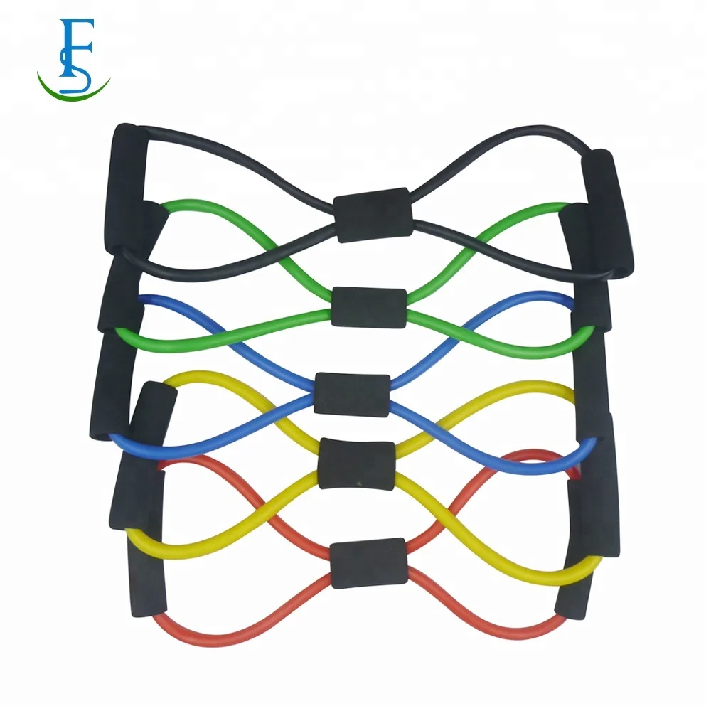 Training Pull Up Power Exercise Custom Stretch 8 Shaped Tube Resistance Bands Chest Expander