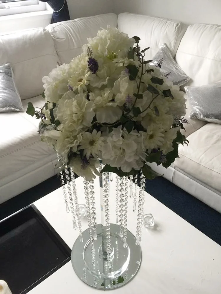 wholesale chandelier wedding road crystal flower stand for table center piece