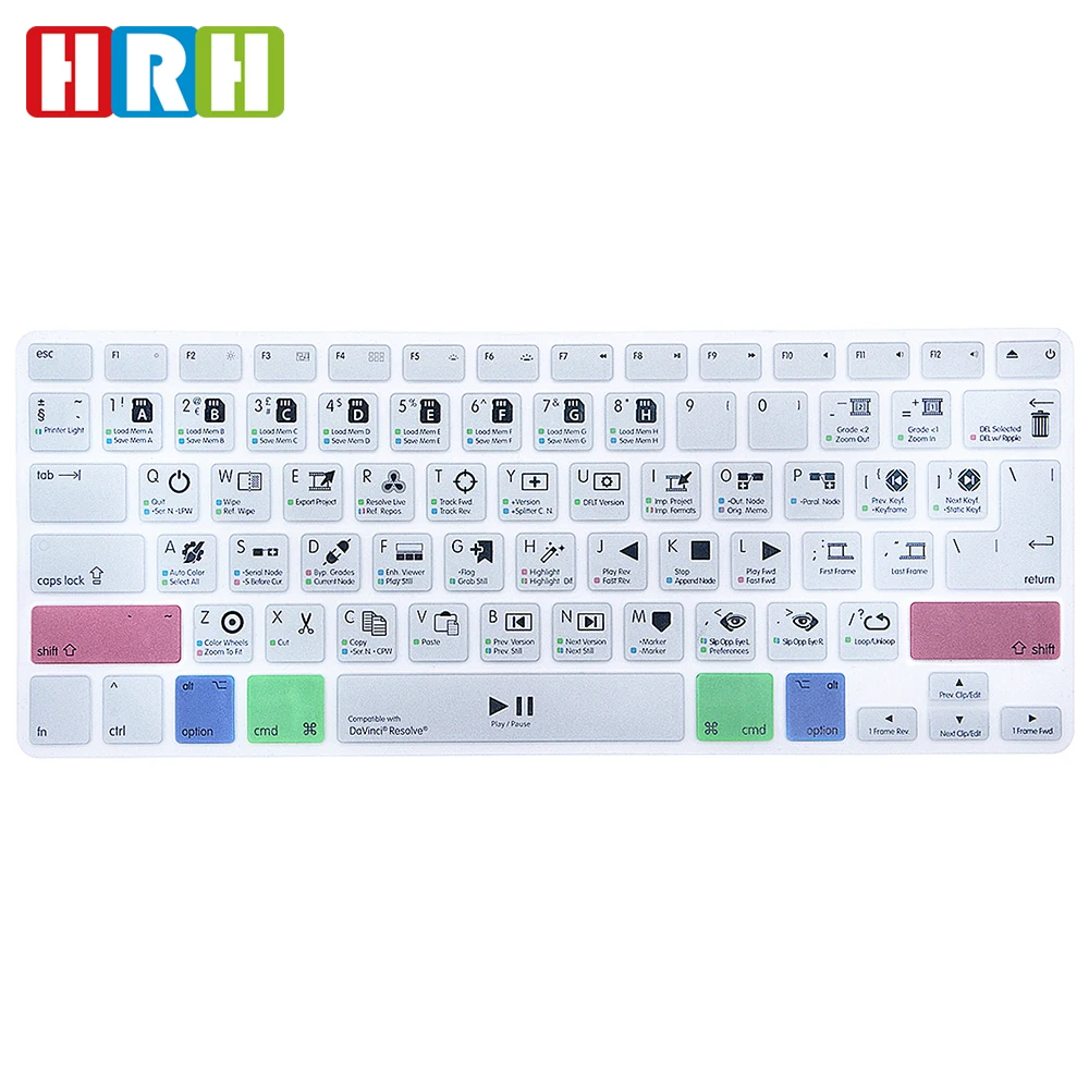 Davinci разрешить ярлык силиконовый чехол для клавиатуры ноутбука Защитная пленка Macbook Pro 13