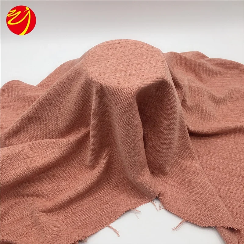 China Jiangsu Factory 100% Polyester Heavy Cationic Faux Linen Curtain Home Textile Fabric
