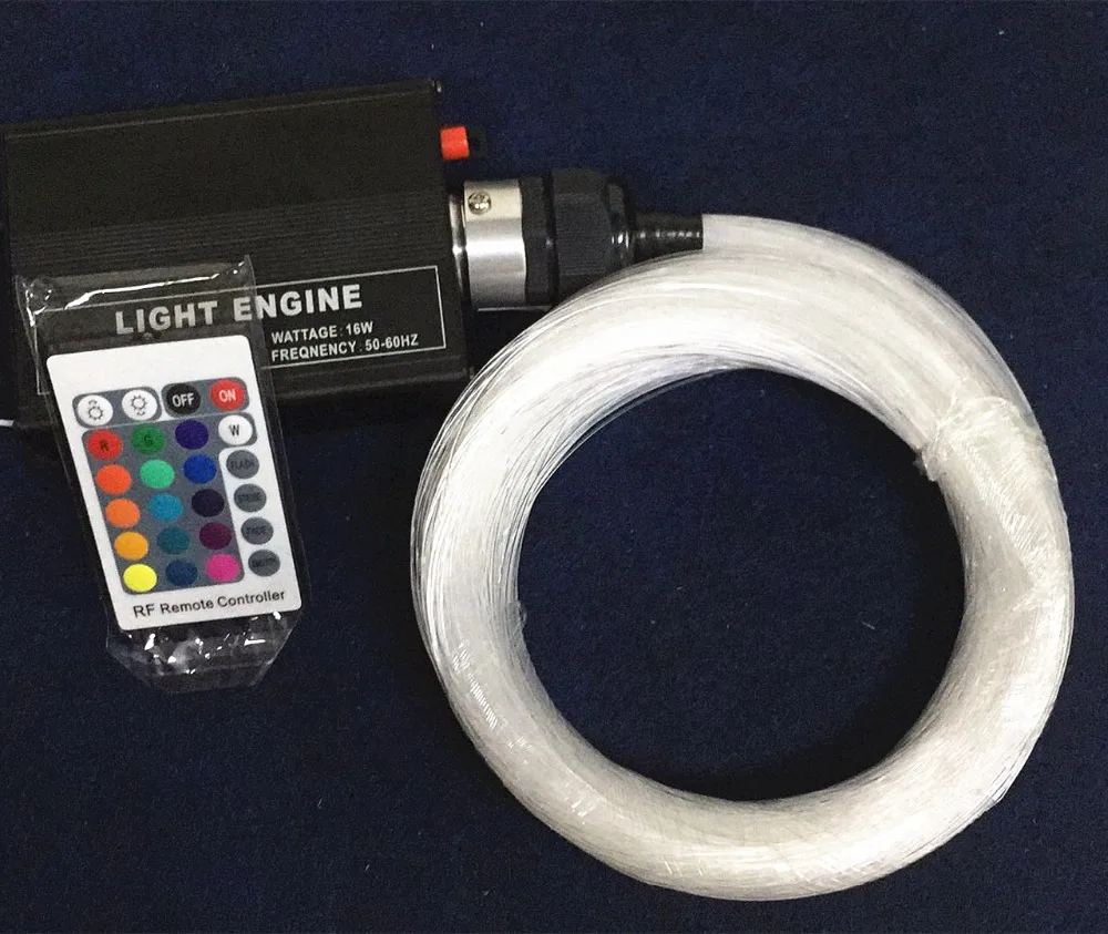 Twinkle LED Fiber optic star ceiling light kit 0.75mm*200pcs*2m optical fiber 16W RGBW Engine starry sky ceiling lights