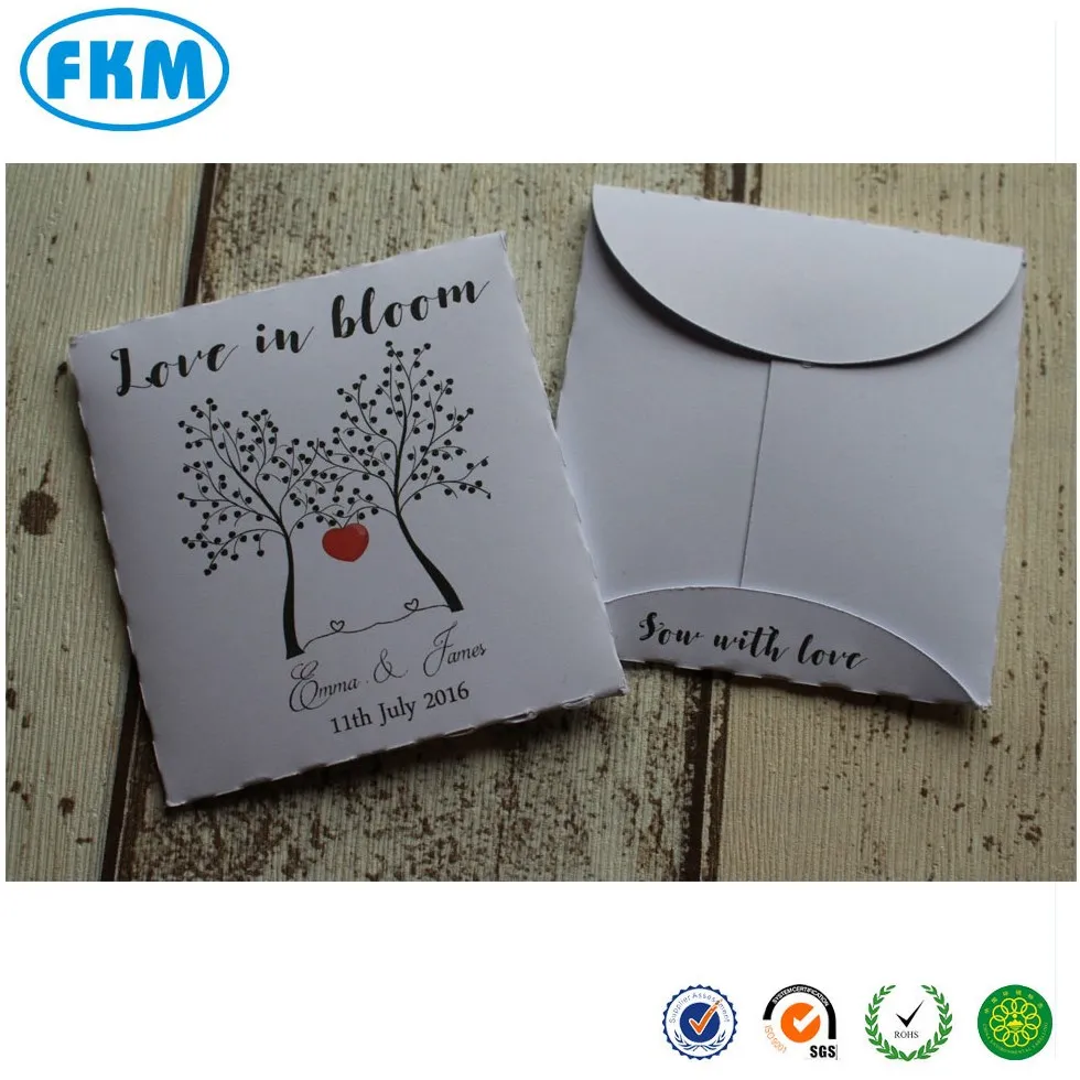 Personalised Wedding Favour Seed Envelopes with Wildflower seeds