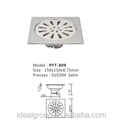 
Bathroom Stainless Steel 304 Anti-Odor Floor Drain 