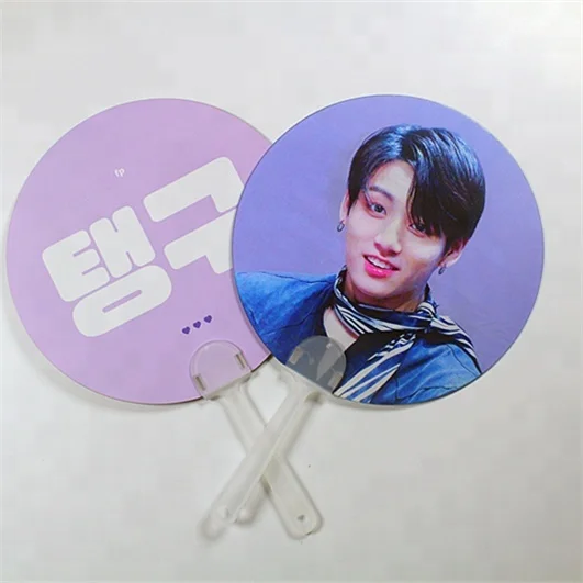 2019 new item 3d lenticular hand fan for Korea star strong amazing flip effect for summer wholesales customized