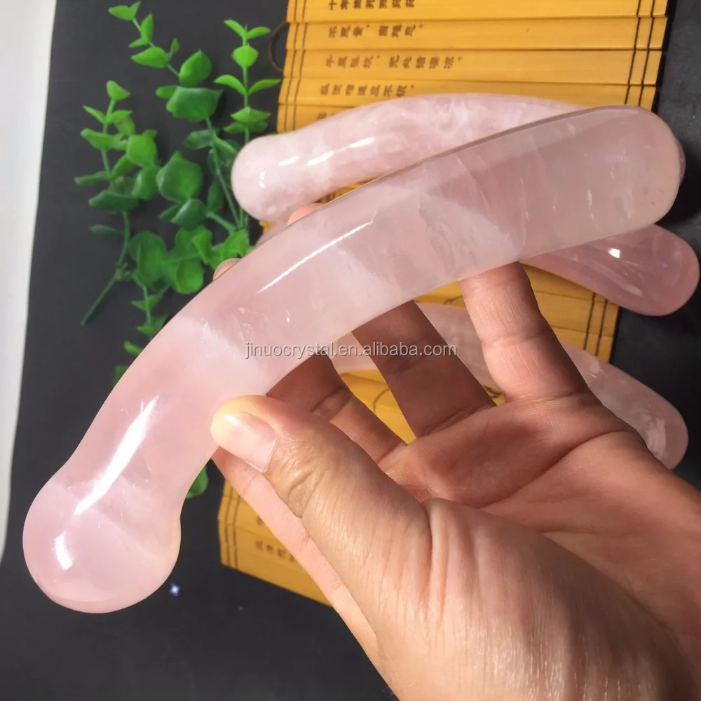 Натуральный фаллоимитатор из розового кварца, лечебный кристаллический массажный палочка yoni