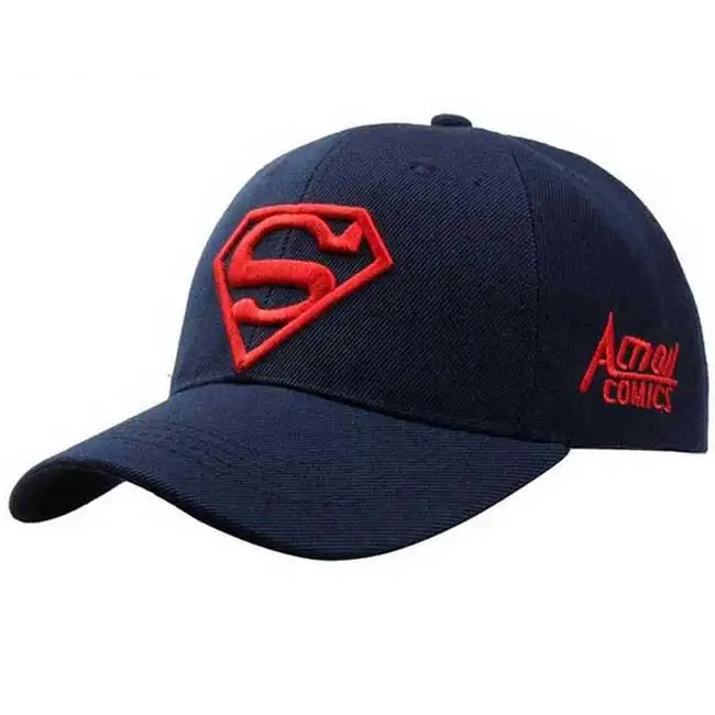 6 Panel Baseball Cap Superman Embroidery Sport Hat Wholesale Outdoor Caps