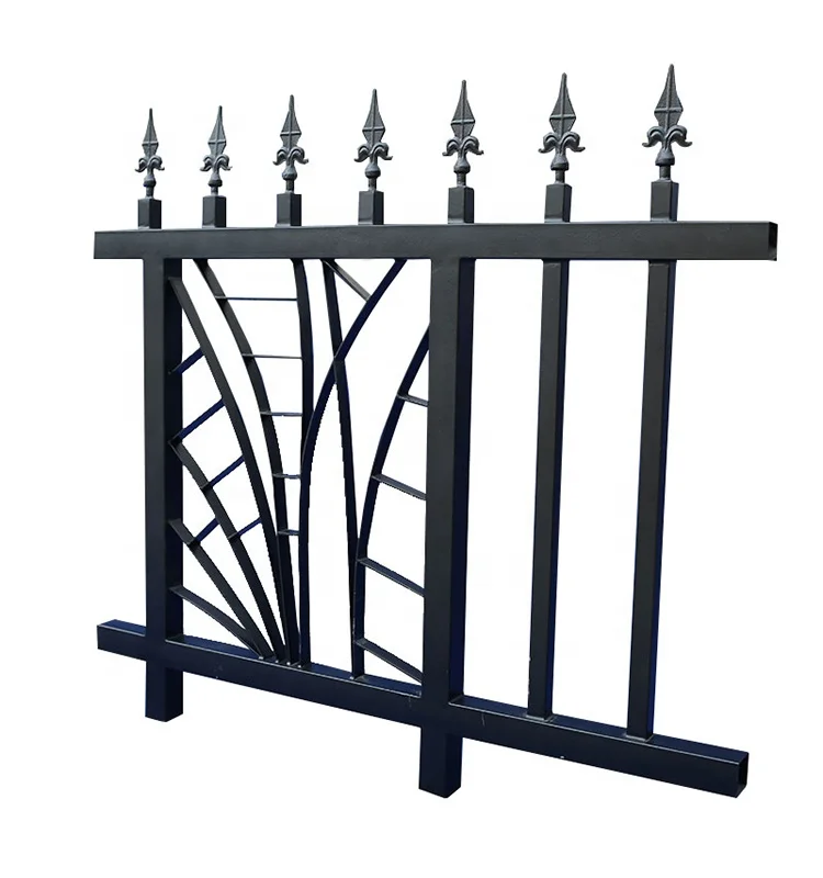 hot sale aluminium fence spear top panel for swimming pool and garden double rails fence Panels