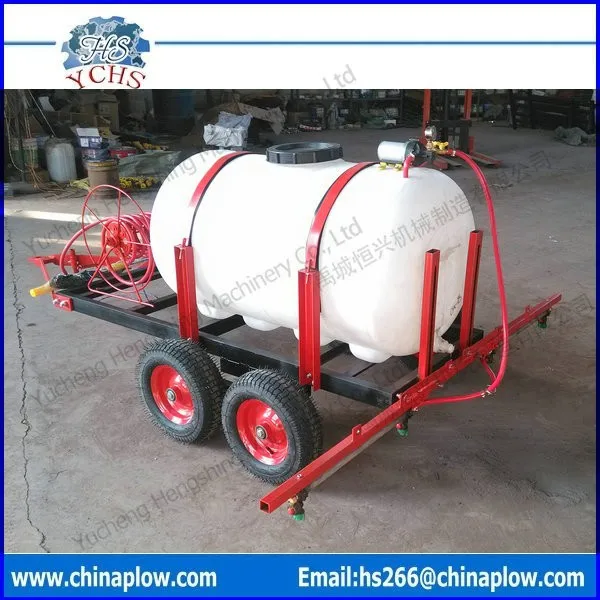400L agricultural electric sprayer trailed by tractor and ATV