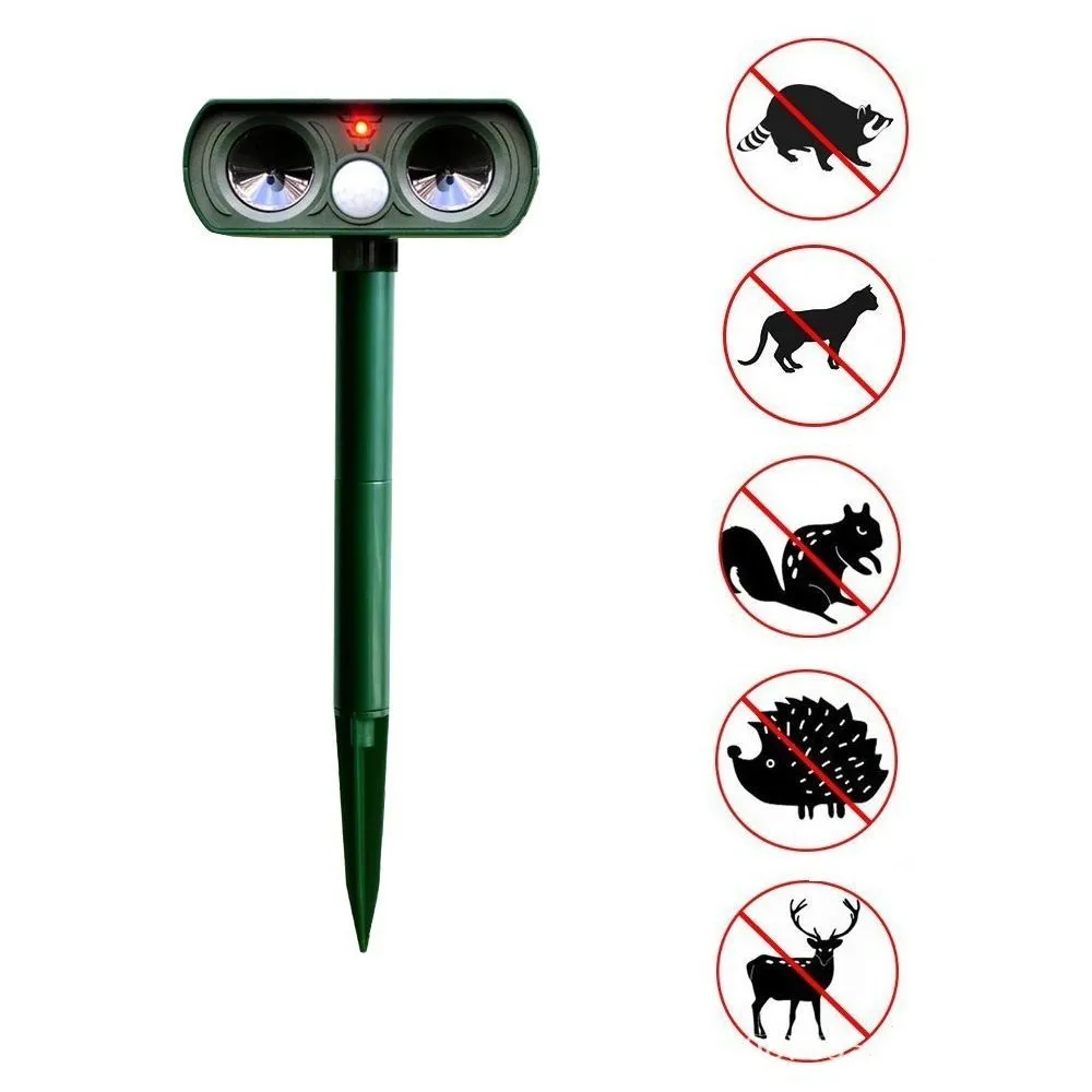 Dog Repellent Ultrasonic, Outdoor Solar Powered and Weatherproof Ultrasonic animal /Pest Repeller with PIR Sensor#QC-03