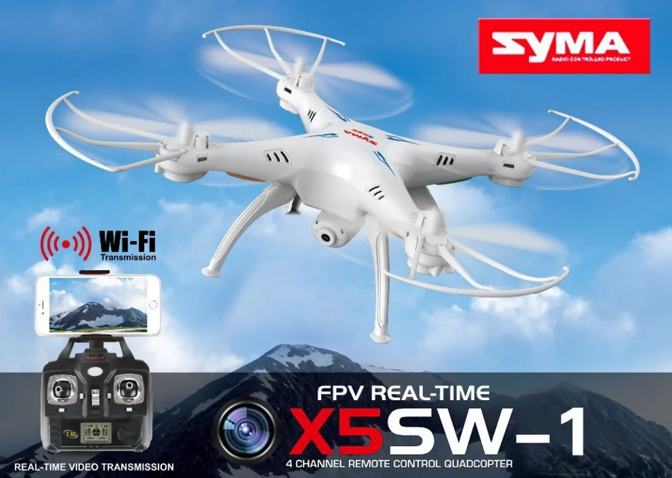 SYMA X5SC WIFI Drone Quadcopter With FPV Camera Headless 6-Axis Real Time RC Helicopter