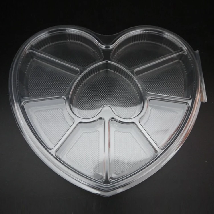 Plastic heart shape chocolate container