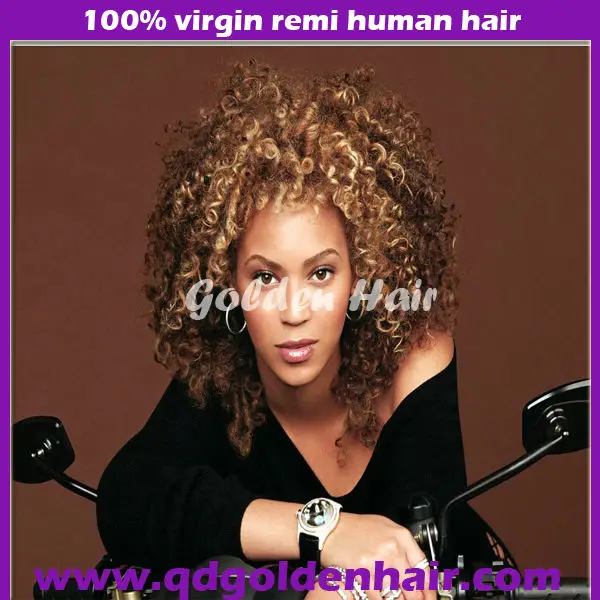 Golden Hair Lace Virgin Tina Turner Human Hair Wig Costume Wig