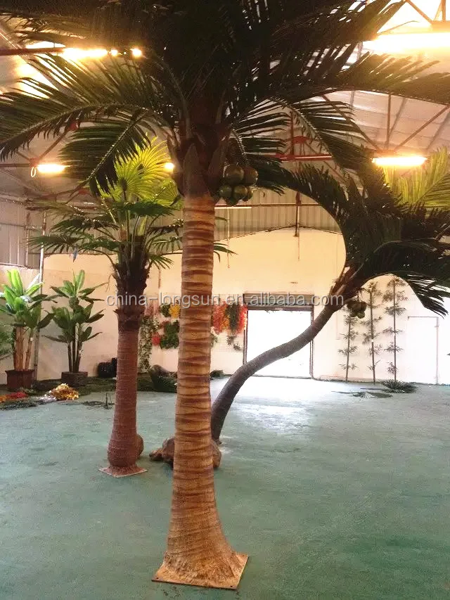 LSD-170313022 plastic fake coconut tree branches artificial palm tree leaves artificial coconut tree leaf